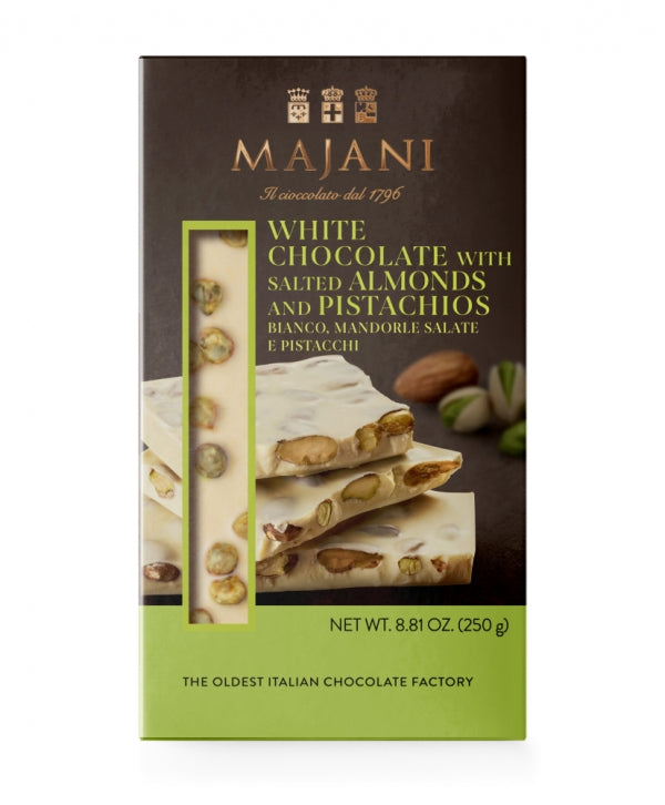 Majani White Chocolate with Salted Almonds &amp; Pistachios | 250g