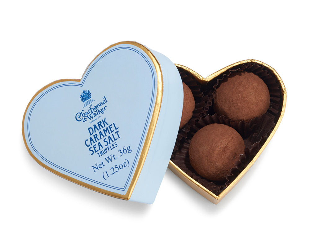 Charbonnel et Walker Mini Hearts - Dark Sea Salt Caramel Chocolate Truffles | 36g