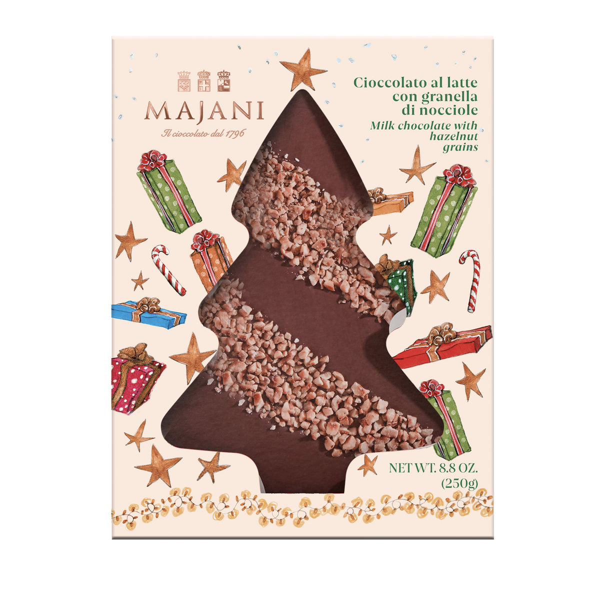 Majani Tree Shaped Milk &amp; Hazelnut Bar | 250g