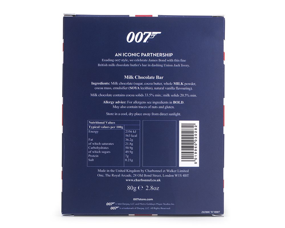 Charbonnel et Walker 007 British Fine Milk Chocolate Bar | 80g