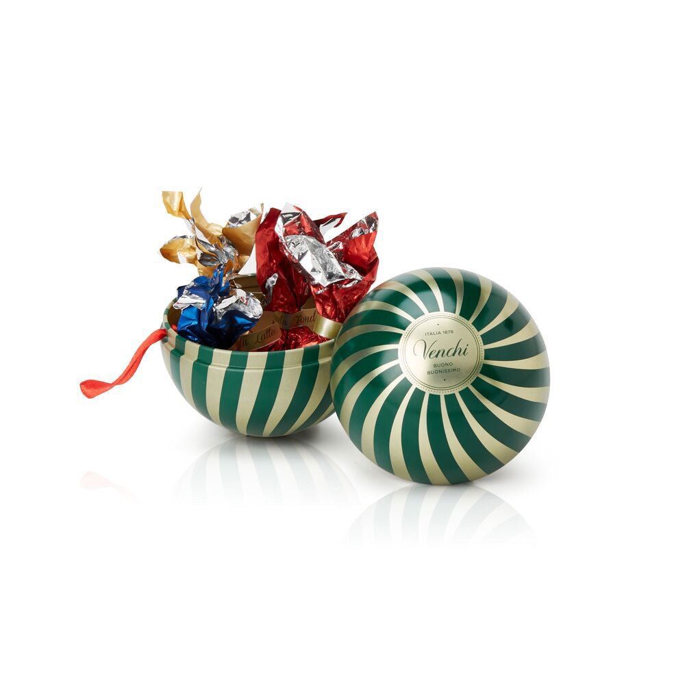 Venchi 2025 XMAS Bauble Green Tin Alice Assorted Chocolate