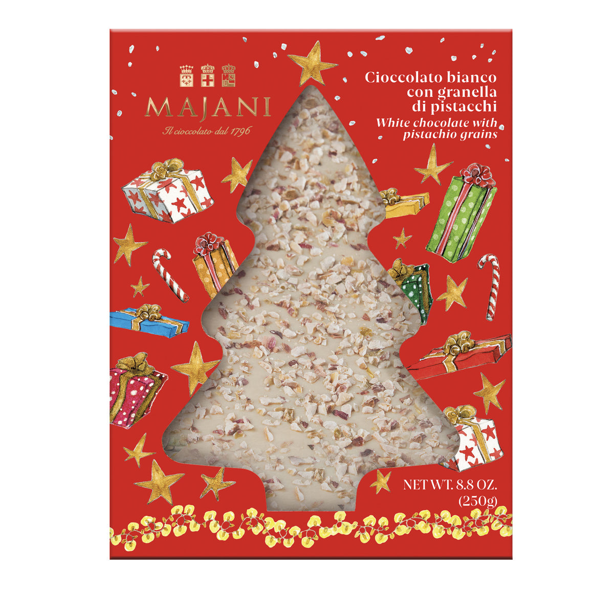 Majani Tree Shaped White &amp; Pistachio Bar | 250g