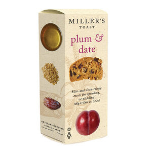 Artisan Biscuits Miller&#39;s Toast Plum &amp; Date | 100g