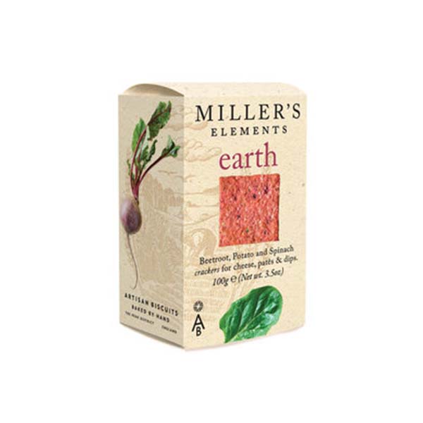 Artisan Biscuits Miller&#39;s Elements Earth Crackers | 100g