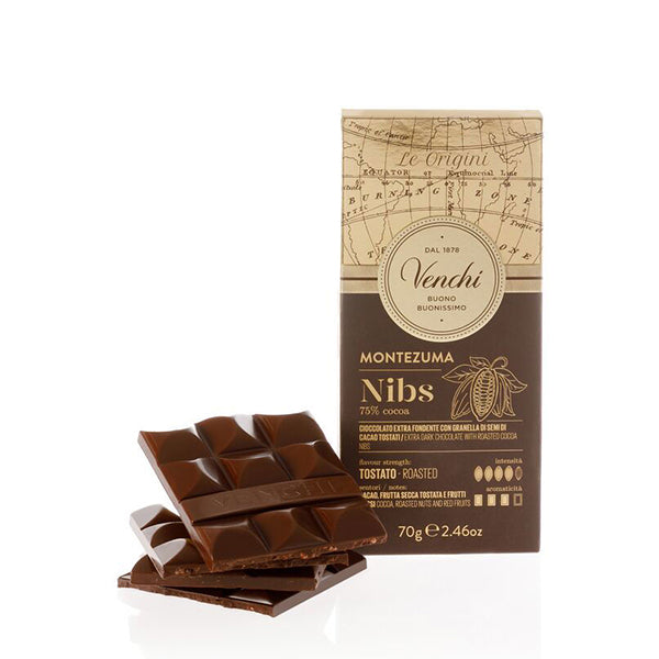 Venchi Montezuma 75% Nibs Chocolate Bar | 70g
